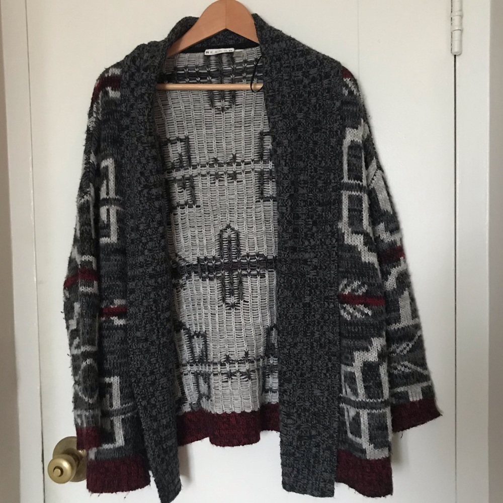 Oversized boho sweater jacket